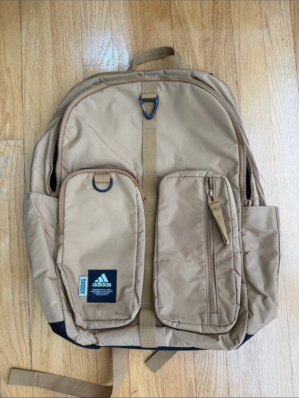 adidas Tan Lightweight Men's Backpack with Front Pockets